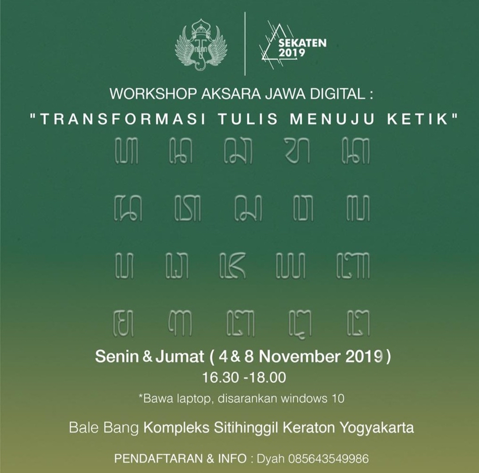 Jadwal Pelatihan Aksara Jawa Digital