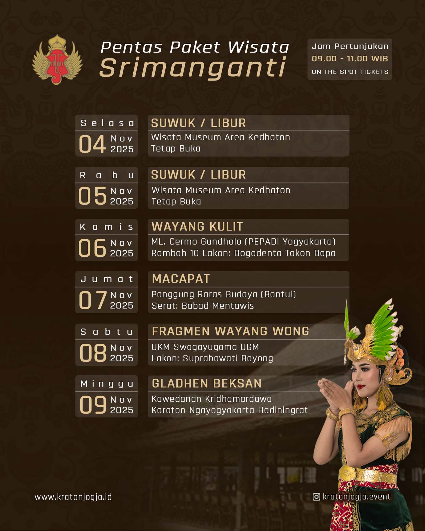 Fragmen Wayang Wong oleh UKM Swagayugama UGM lakon "Suprabawati Boyong"